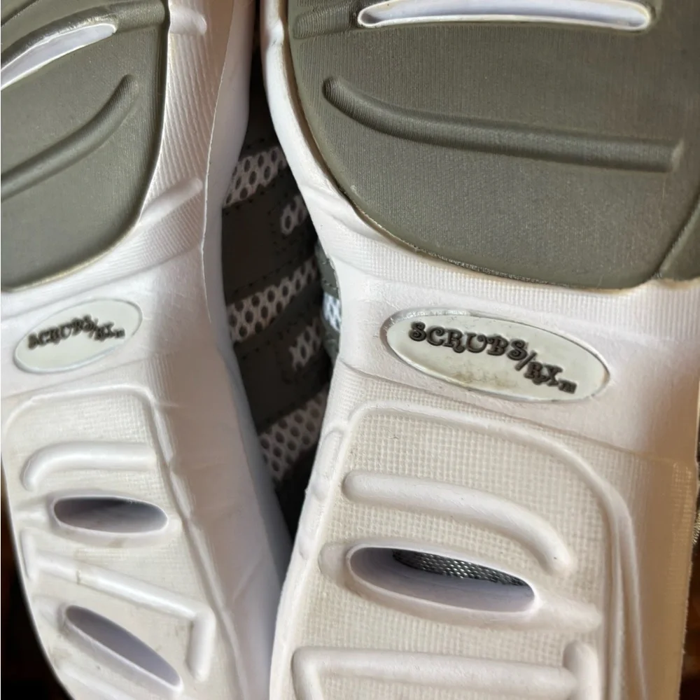Ladies White and Gray Athletic Shoes